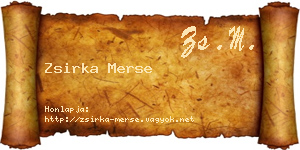 Zsirka Merse névjegykártya